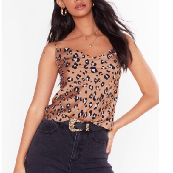 Nasty Gal Tops - Nasty Gal animal print cowl neck top